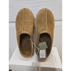 Men's Cruz Genuine Suede Clog Slippers Goodfellow & Co Brown Cushioned Size 8